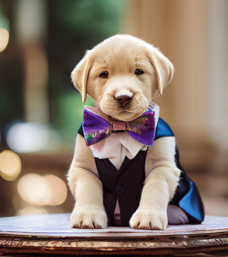 cute puppy in fancy dress